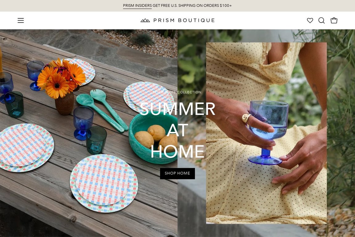 Prism Boutique homepage