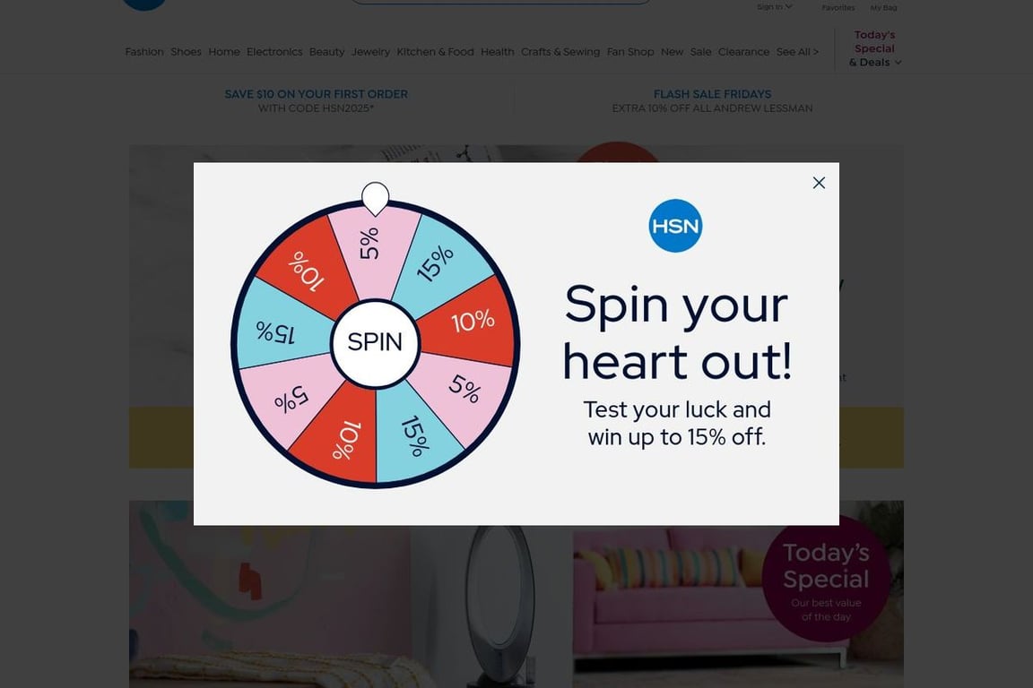 HSN.com homepage