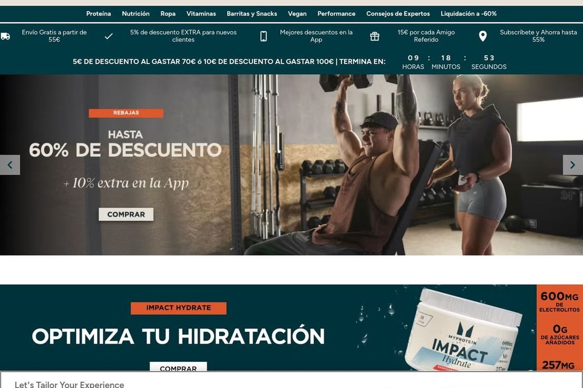 Myprotein ES homepage