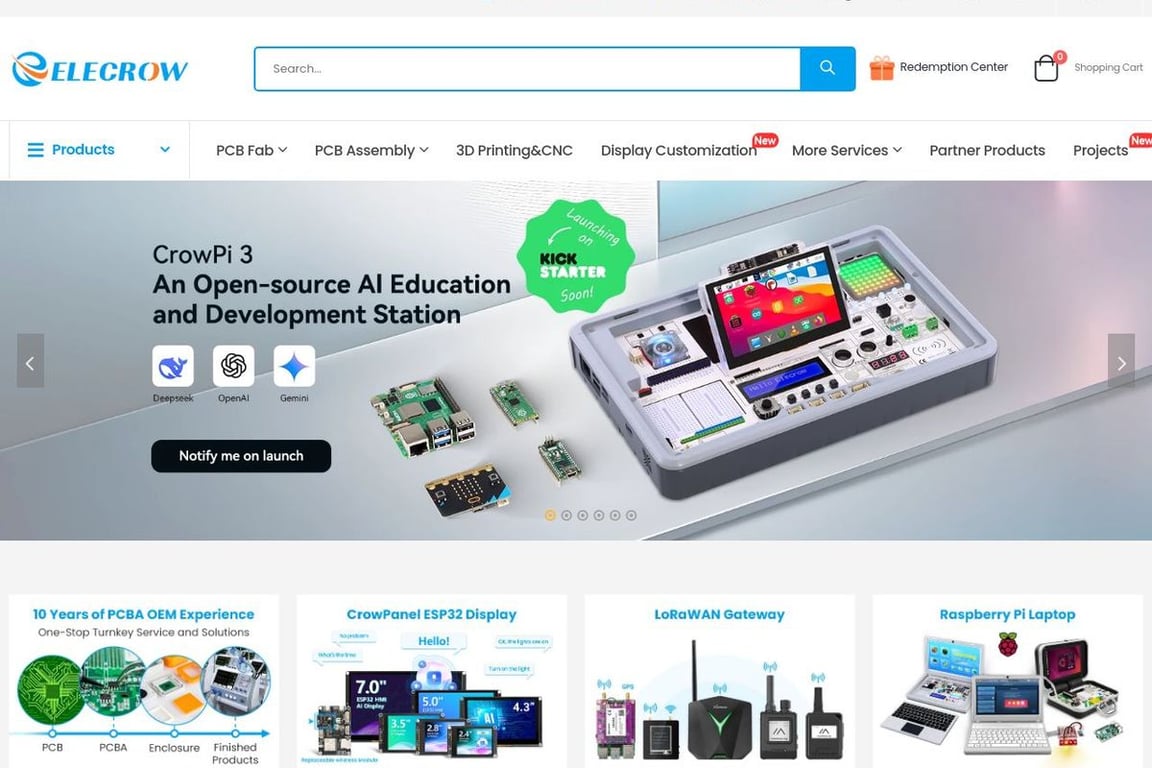 Elecrow homepage