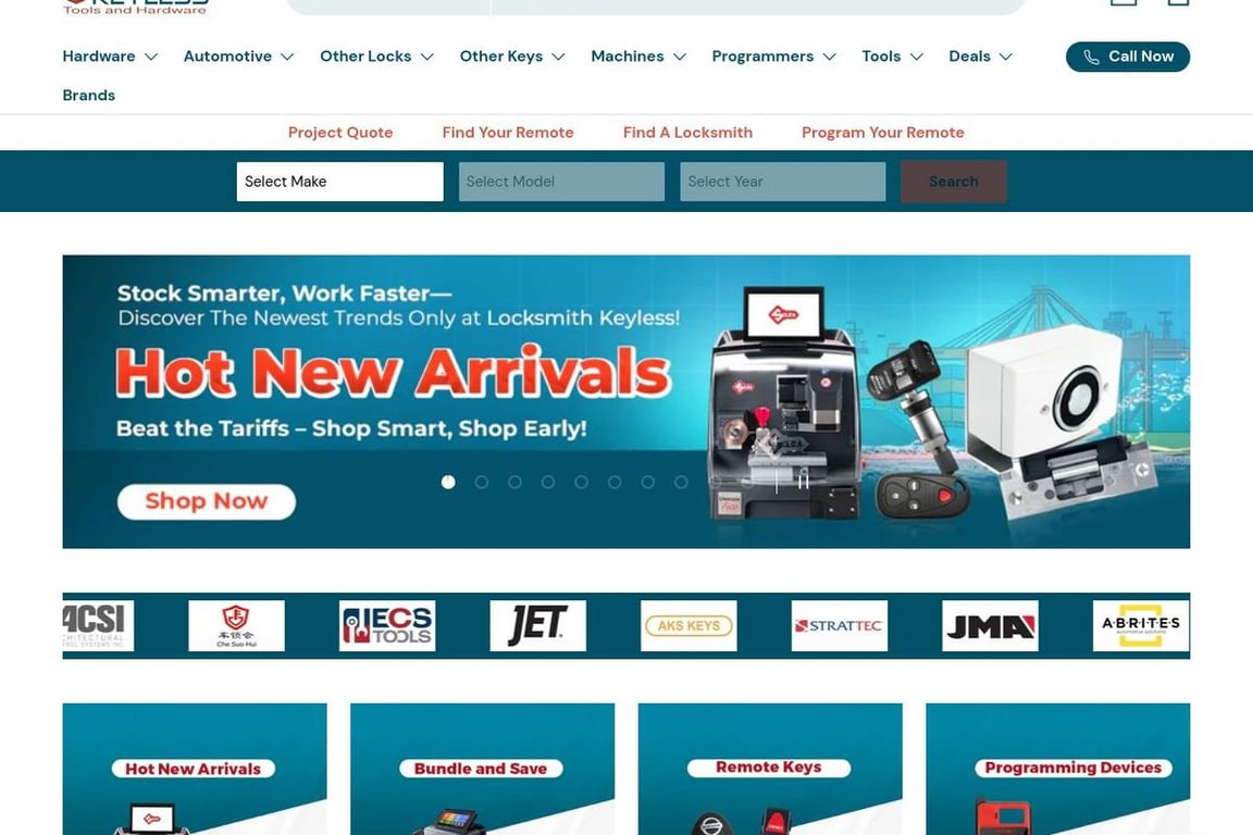 Locksmith Keyless homepage