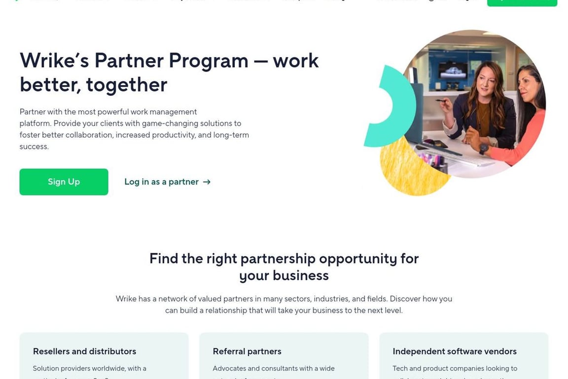 Wrike affiliate program signup page
