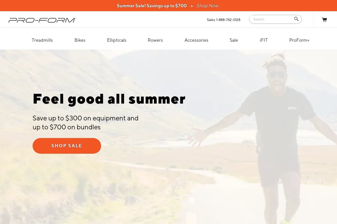 ProForm Fitness homepage