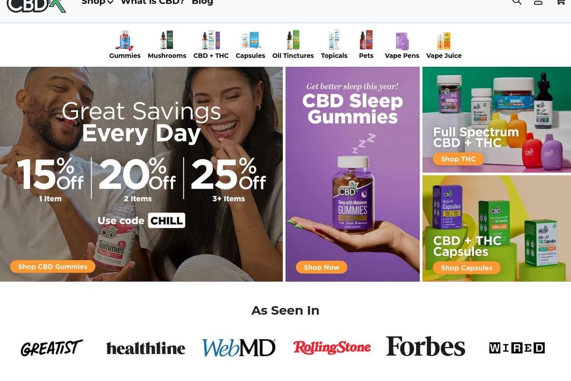 CBDfx homepage