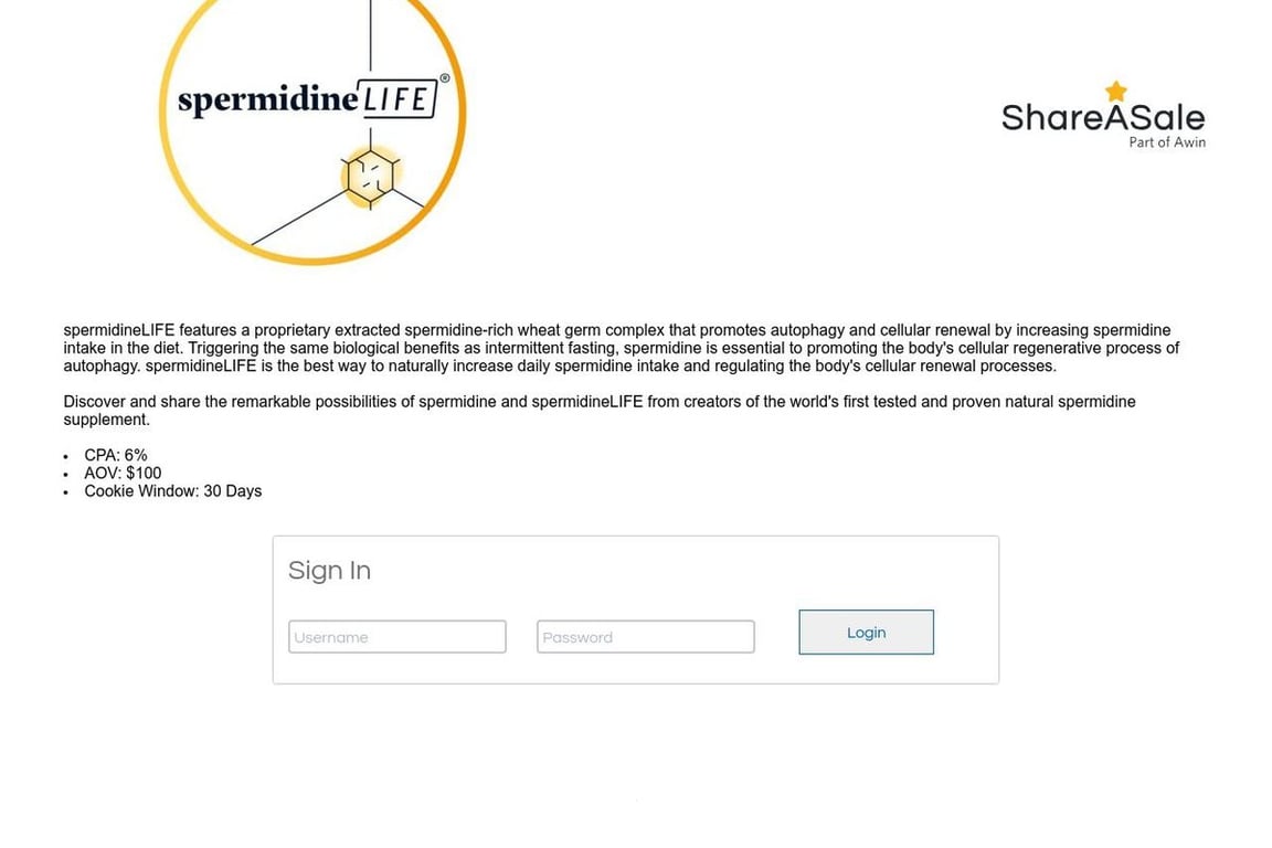 Longevity Labs, Inc. affiliate program signup page