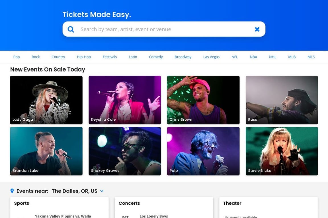 TicketNetwork homepage