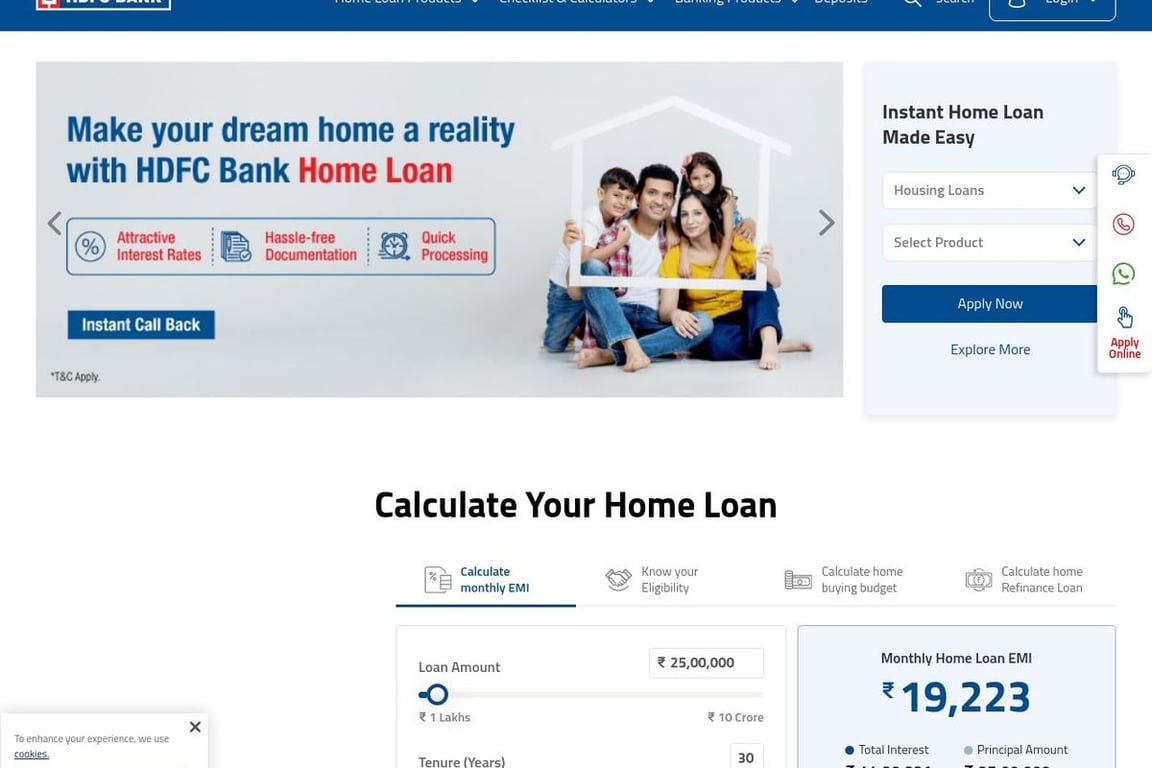 HDFC Bank homepage