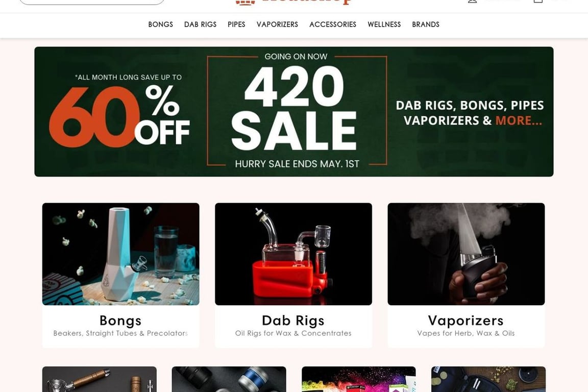 Headshop.com homepage