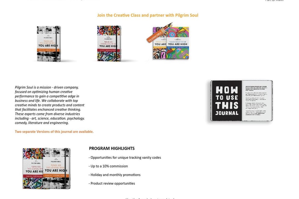 Pilgrim Soul affiliate program signup page