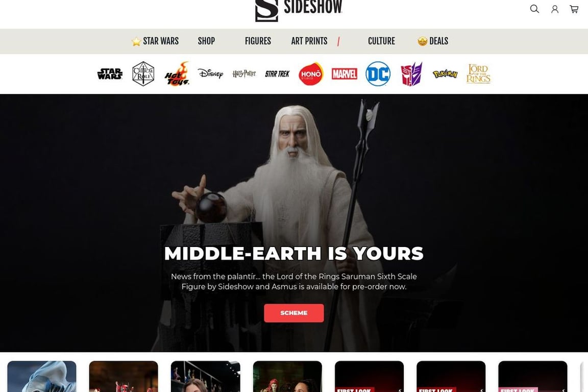 Sideshow homepage