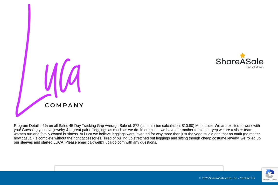 Luca Company affiliate program signup page