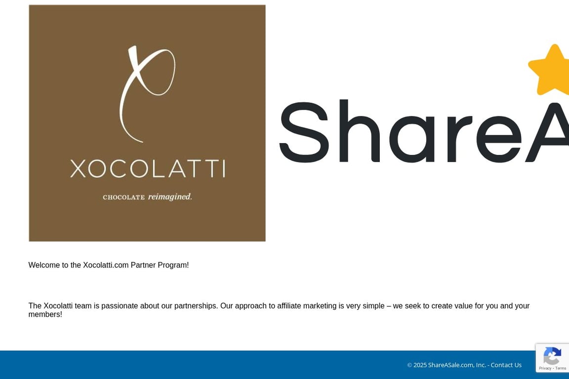Xocolatti affiliate program signup page