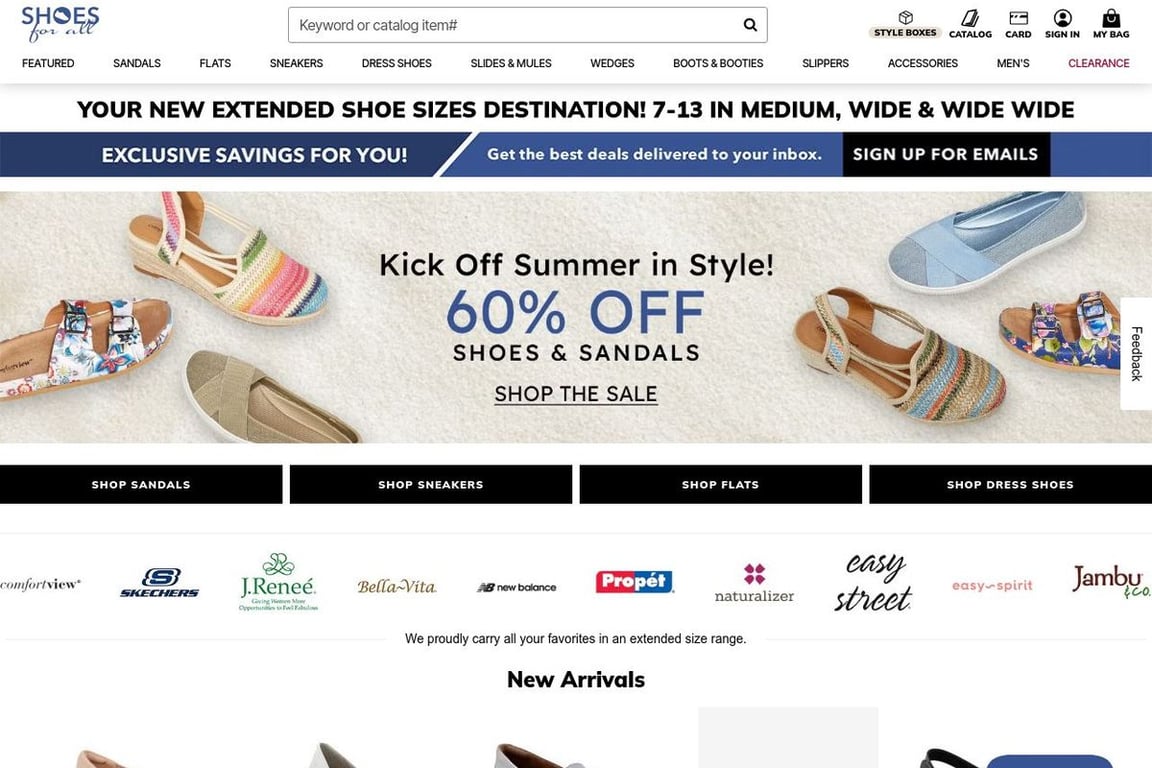 Shoes for All homepage
