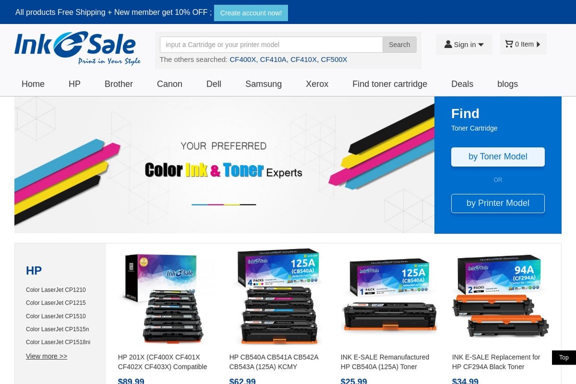 InkEsale homepage