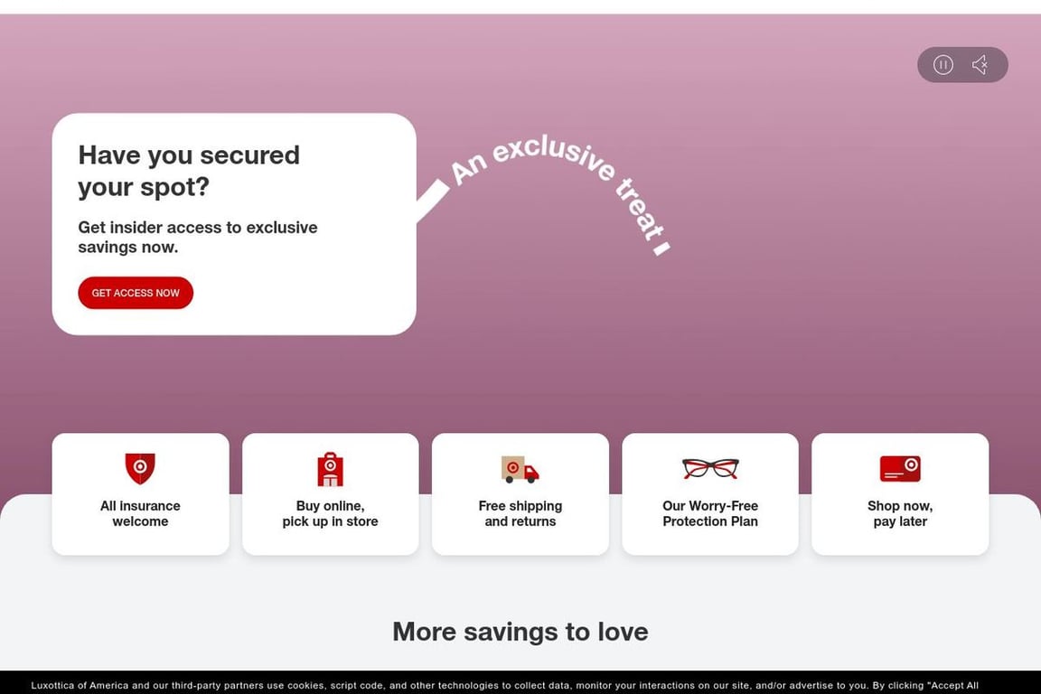 Target Optical homepage