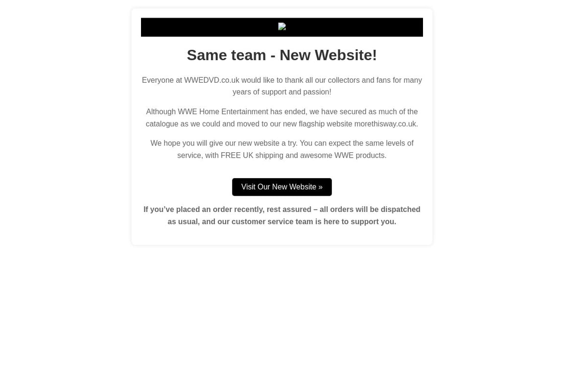 WWE Home Video UK homepage