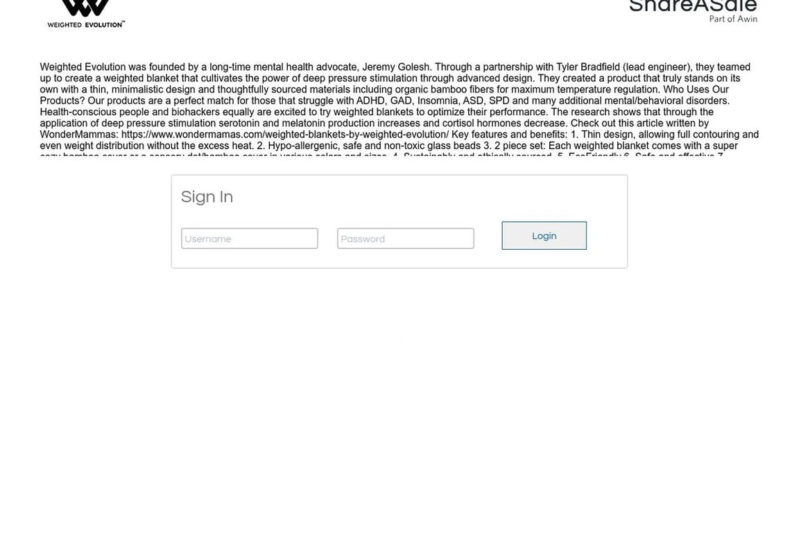 Weighted Evolution affiliate program signup page