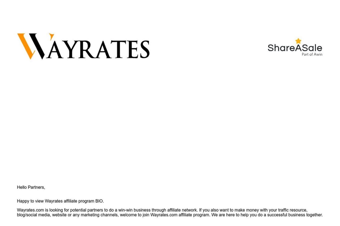 Wayrates affiliate program signup page