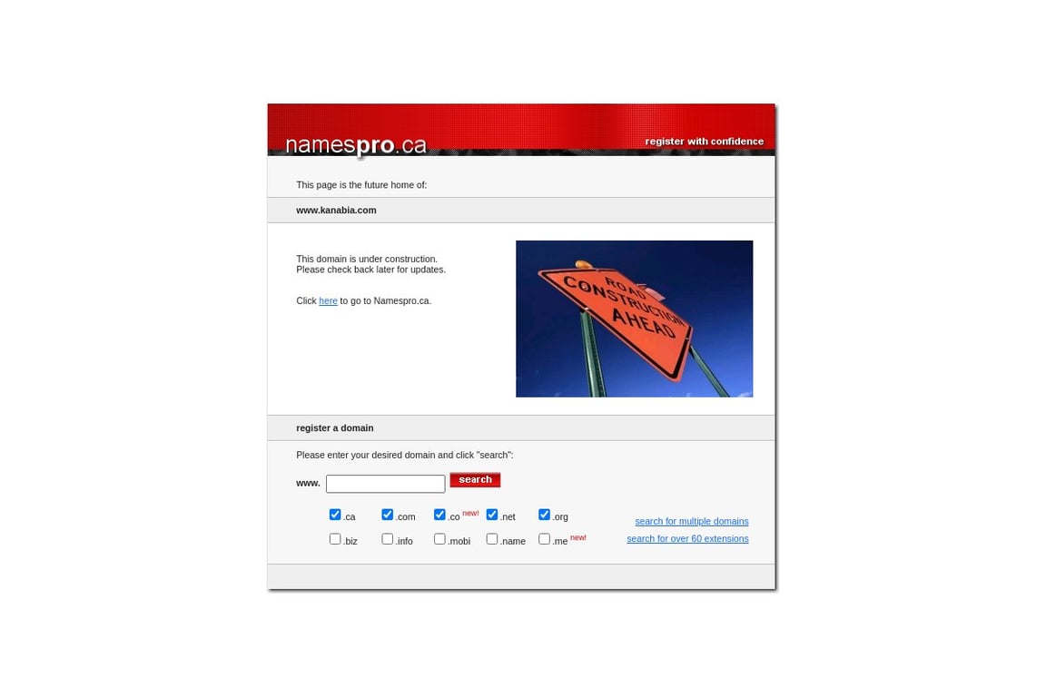 Kanabia homepage