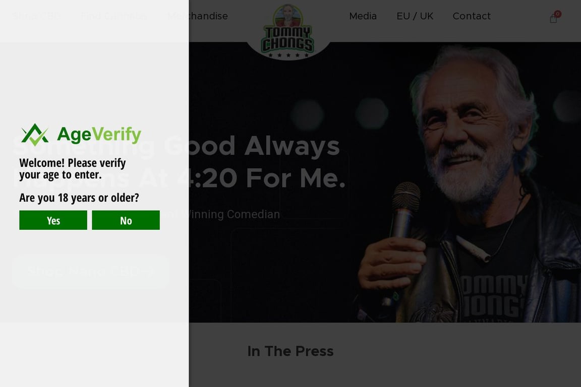 Tommy Chong’s Store homepage