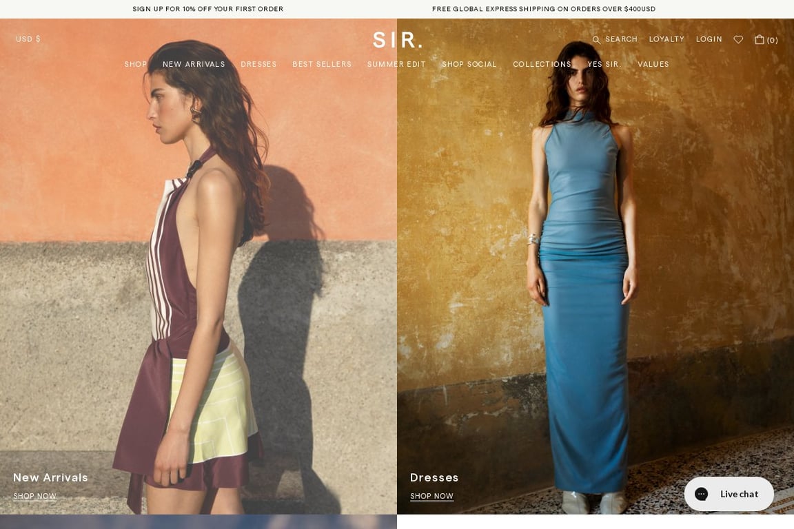 SIR The Label homepage