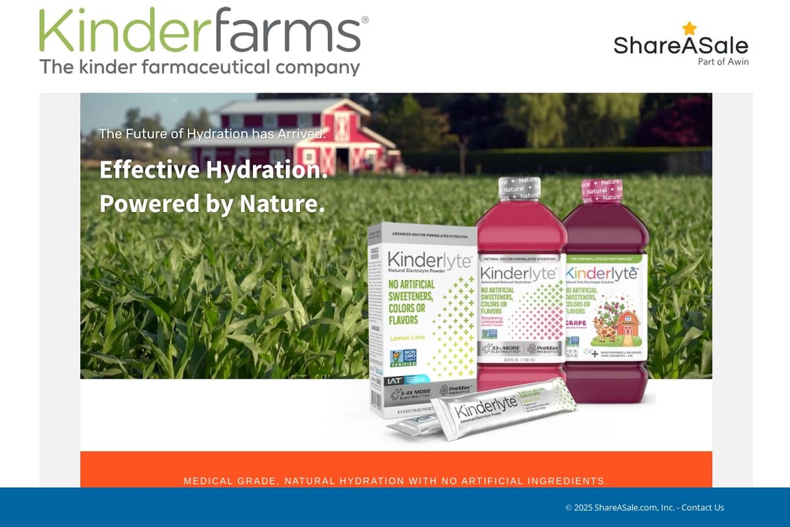 Kinderfarms affiliate program signup page