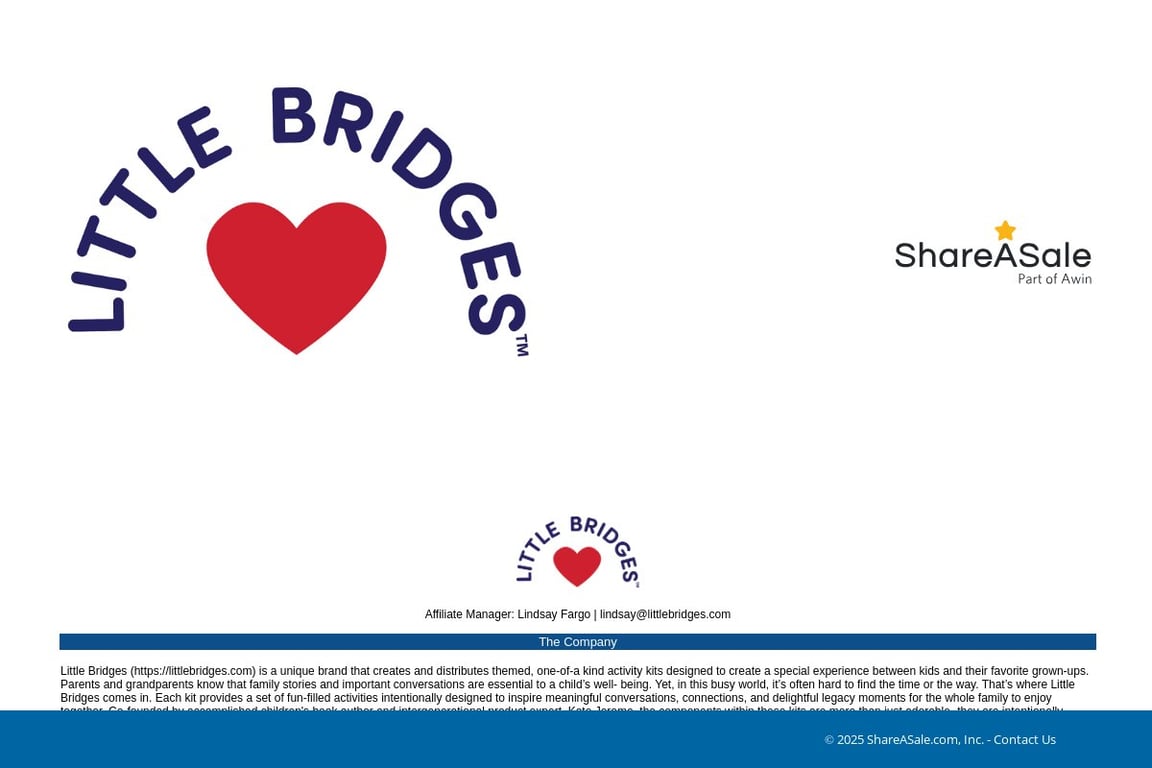 Little Bridges affiliate program signup page