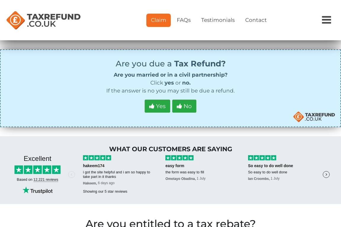 Online Tax Rebates Limited homepage