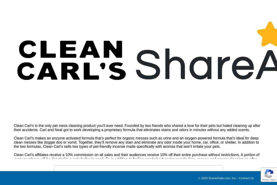 Clean Carl’s affiliate program signup page