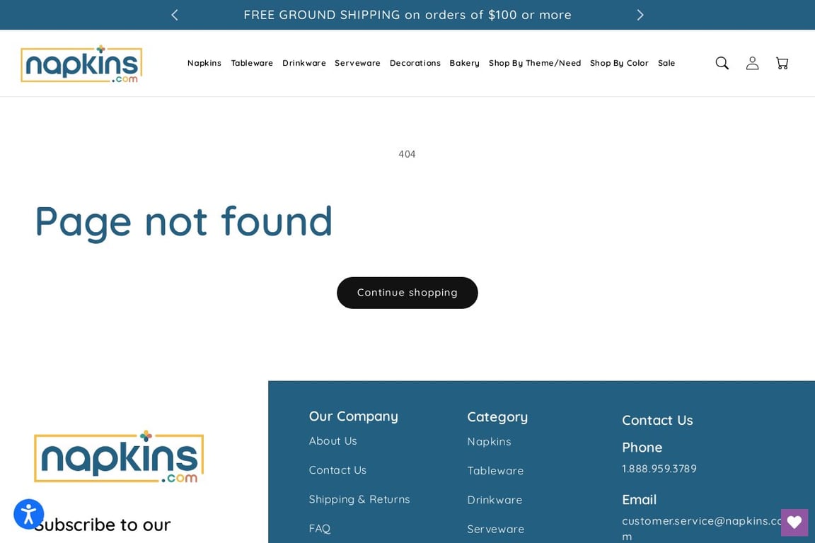 Napkins.com affiliate program signup page