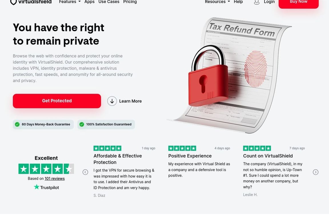 VirtualShield homepage