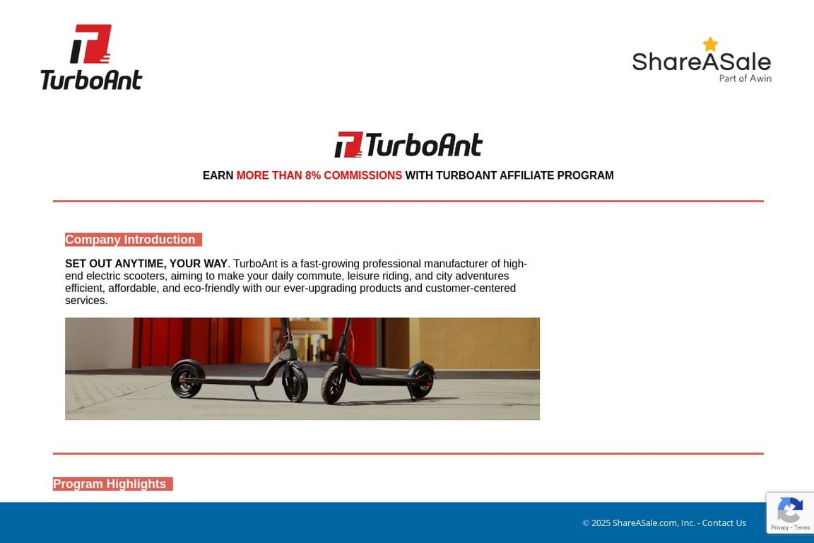 Turboant affiliate program signup page