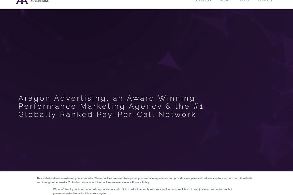 Aragon Advertising homepage