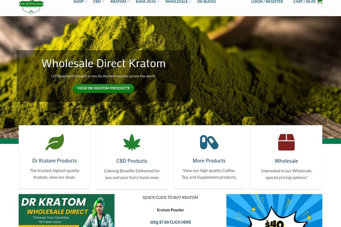 OK Botanicals homepage