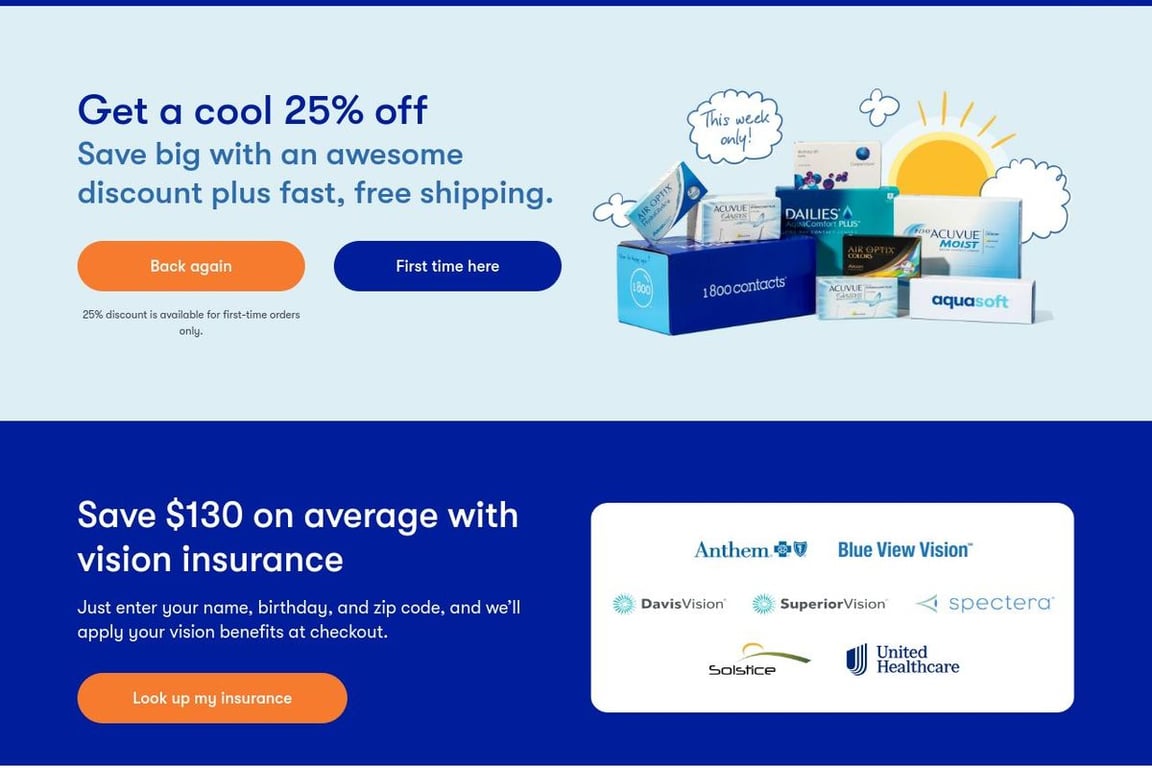 1-800 CONTACTS homepage