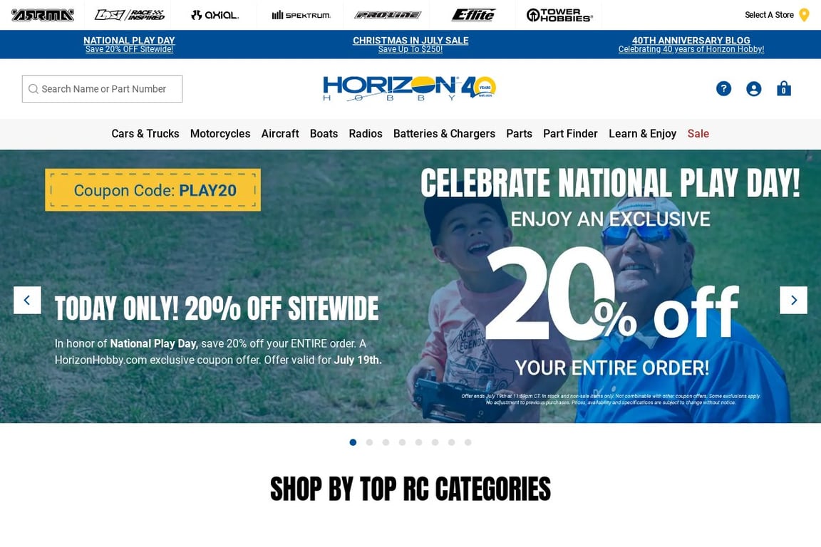 Horizon Hobby homepage