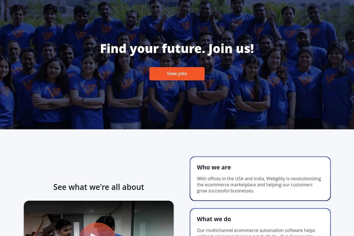 Webgility affiliate program signup page