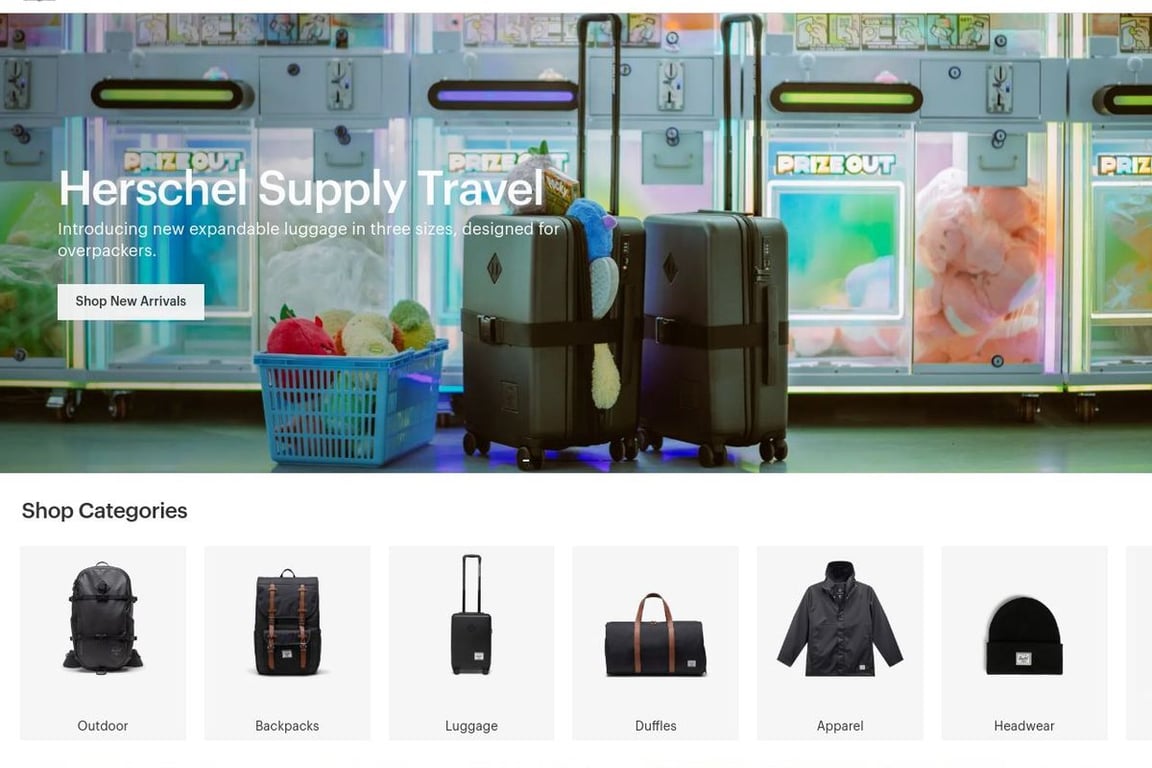 Herschel Supply Company homepage