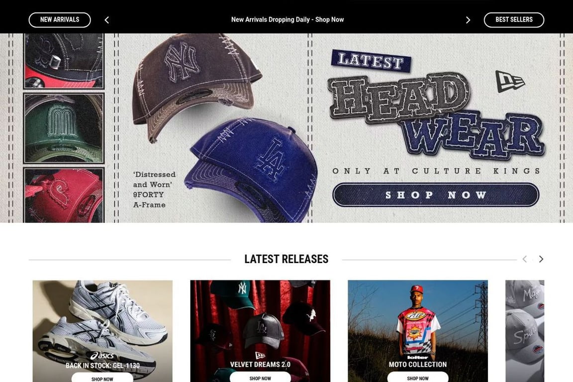 Culture Kings US homepage