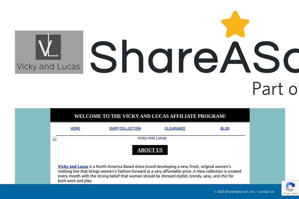 Vicky & Lucas Inc. affiliate program signup page