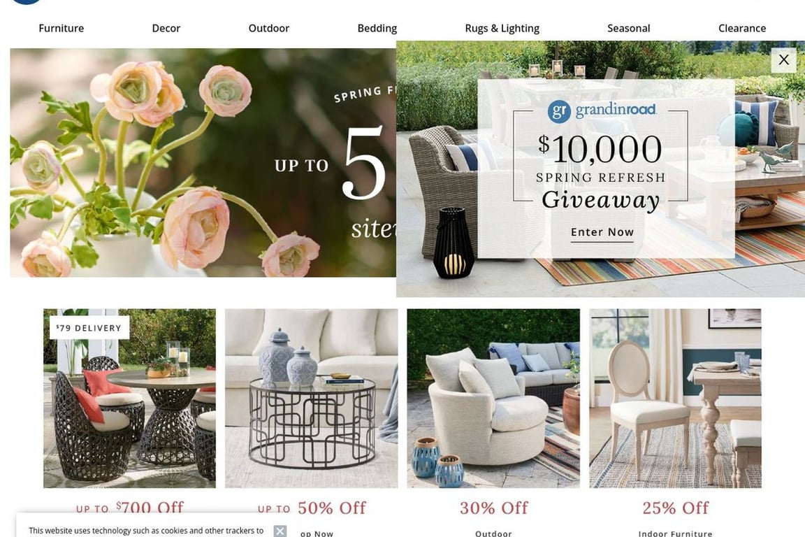 Grandin Road homepage