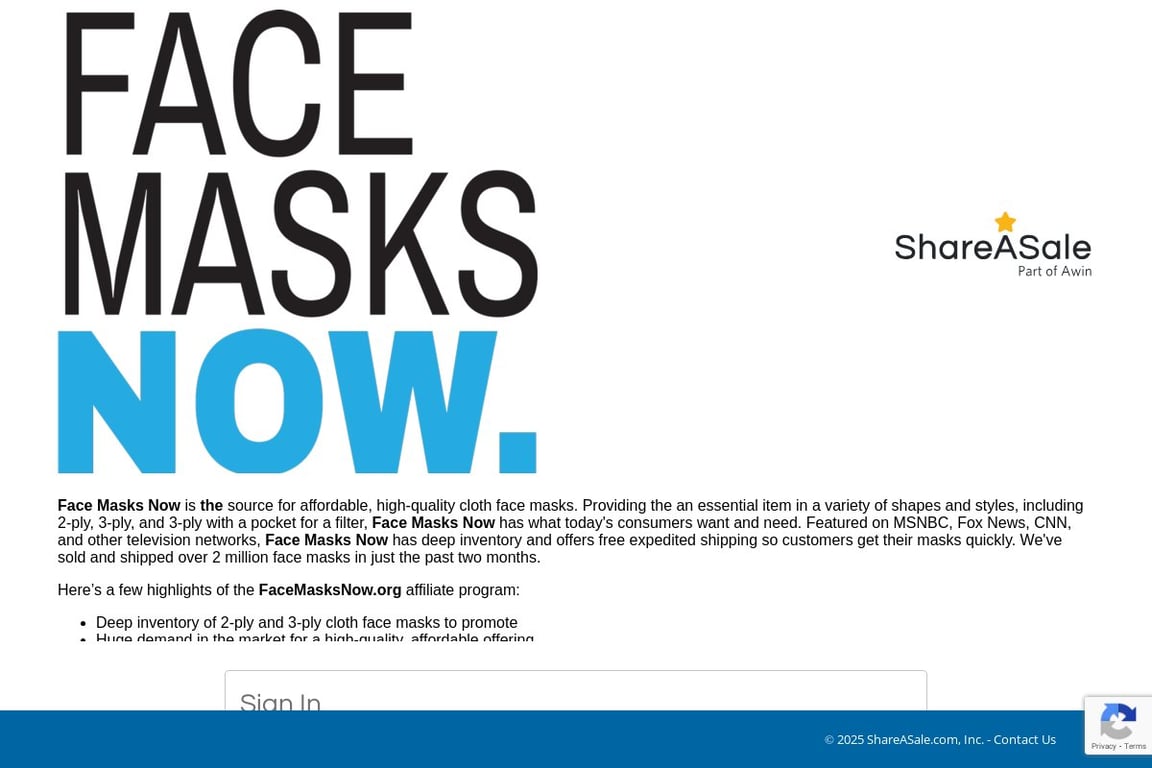Face Masks Now Affiliate Program: Commission & Program Details (2026)