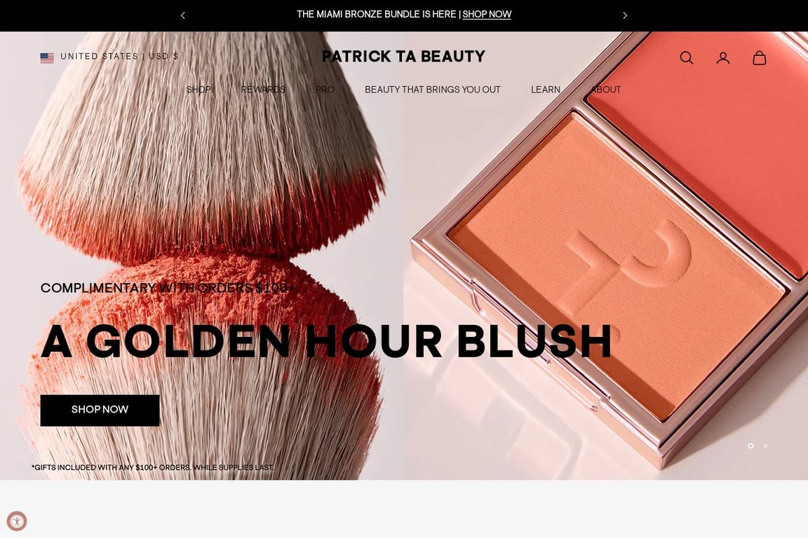 Patrick Ta Beauty homepage