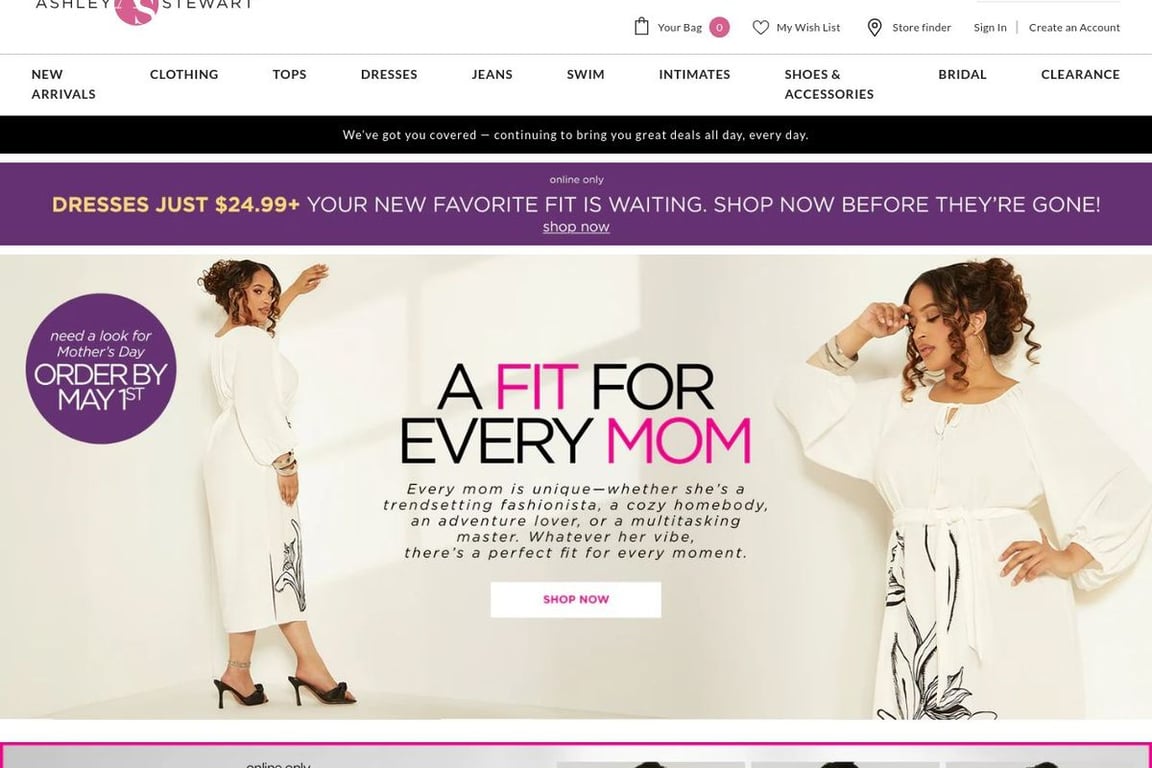 Ashley Stewart homepage