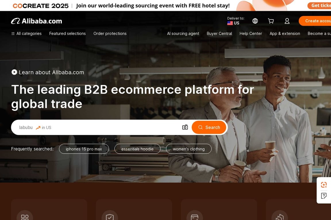 Alibaba AU homepage