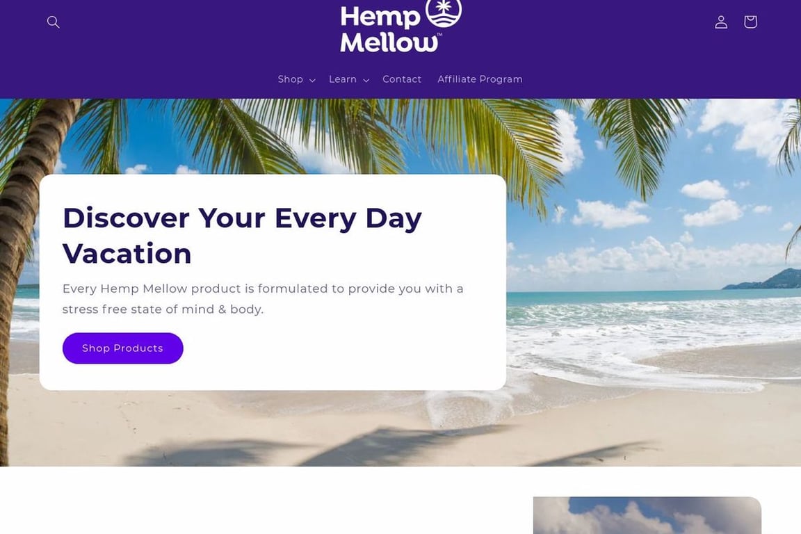 Hemp Mellow homepage