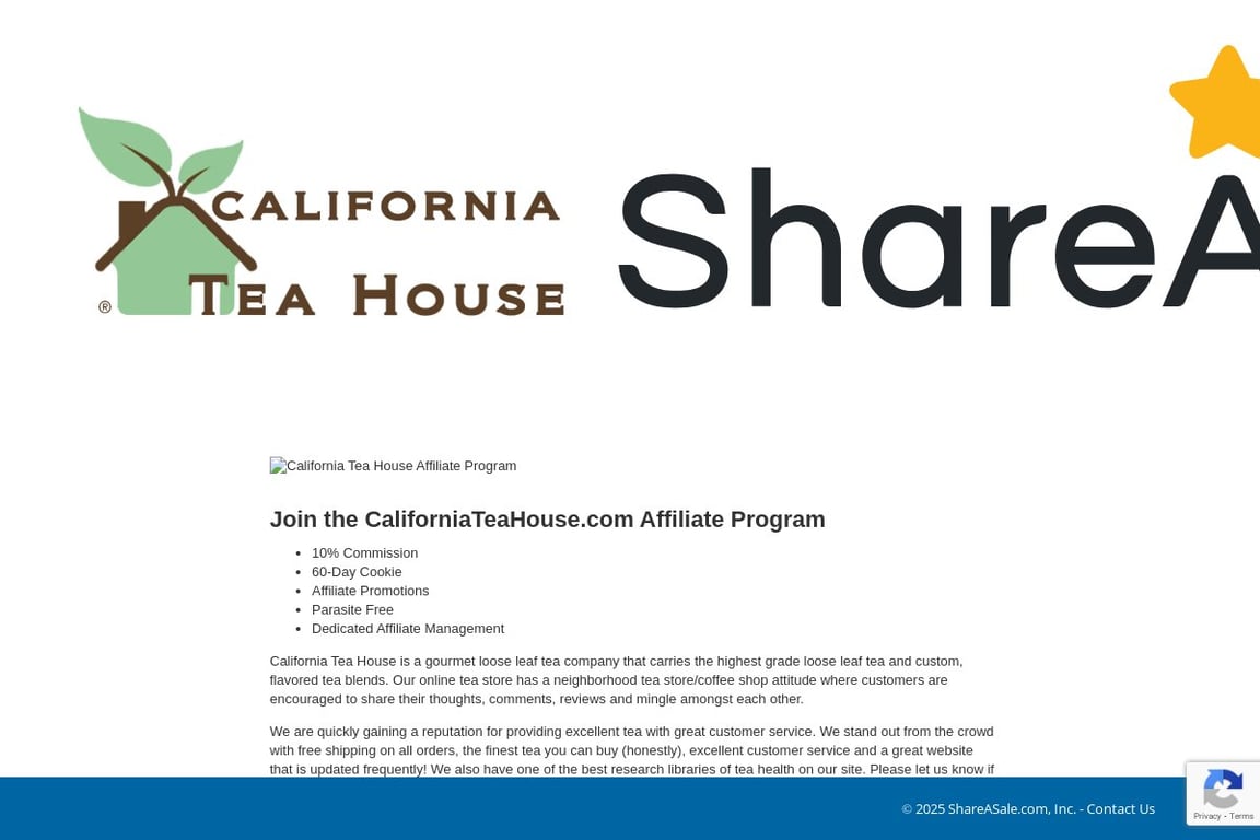 California Tea House Affiliate Program: Commission & Program Details (2026)