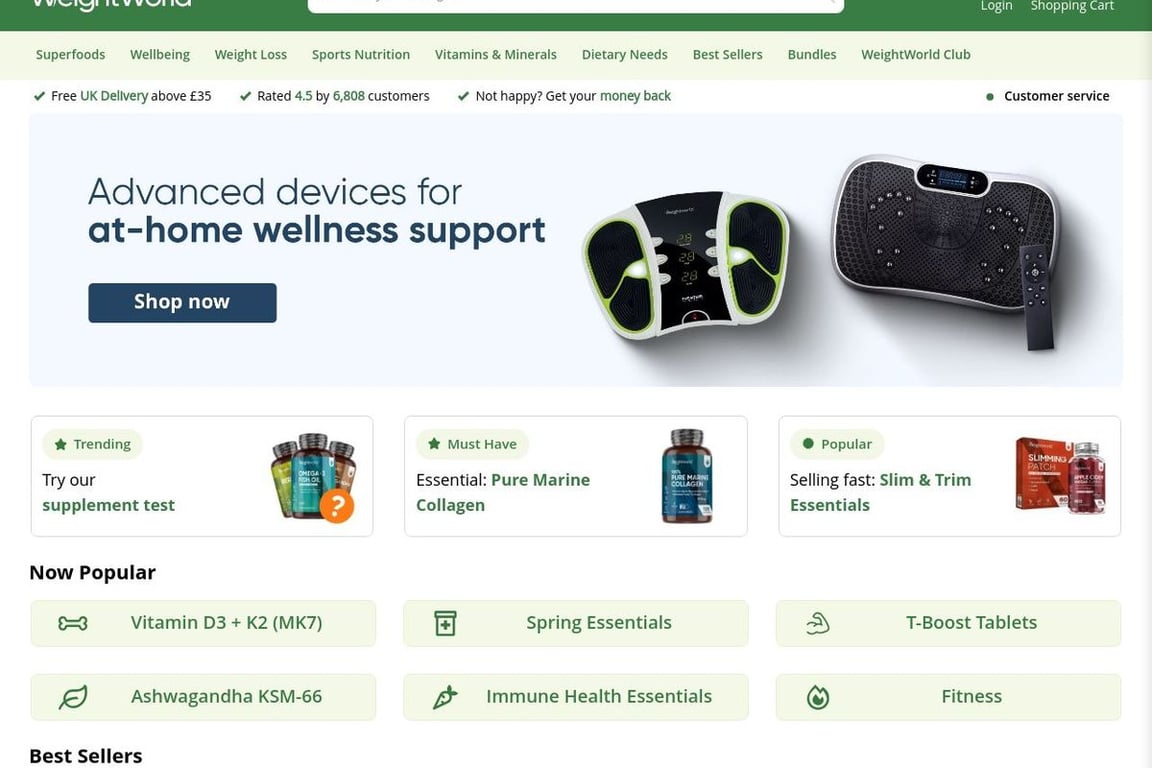 WeightWorld UK homepage
