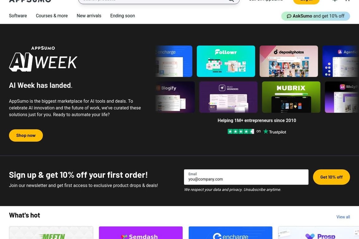 AppSumo homepage