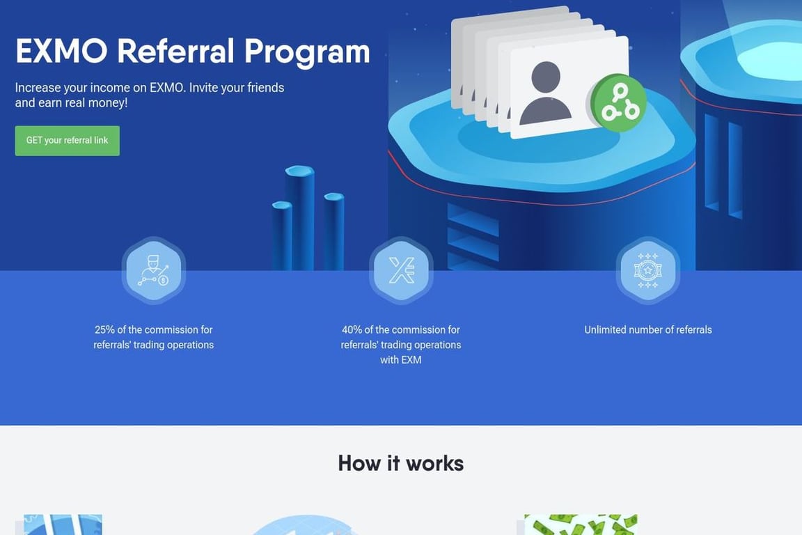 EXMO affiliate program signup page